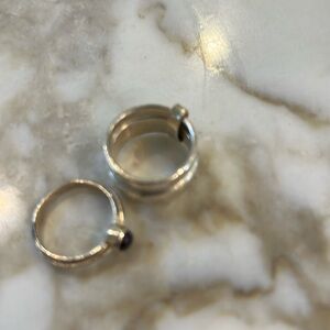 Pair of silver rings